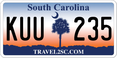 SC license plate KUU235