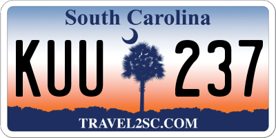 SC license plate KUU237