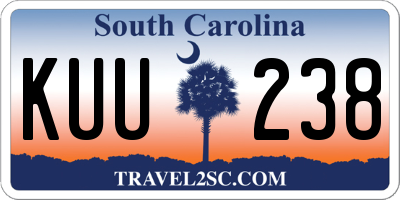 SC license plate KUU238