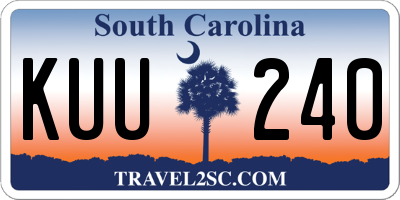 SC license plate KUU240
