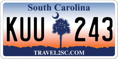 SC license plate KUU243