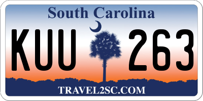 SC license plate KUU263