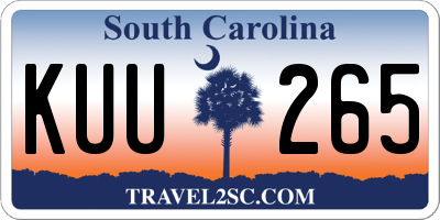 SC license plate KUU265