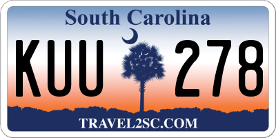SC license plate KUU278