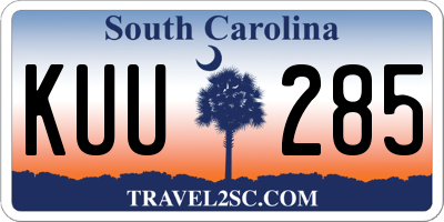 SC license plate KUU285