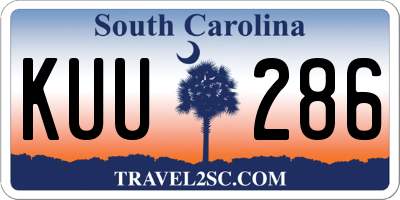 SC license plate KUU286