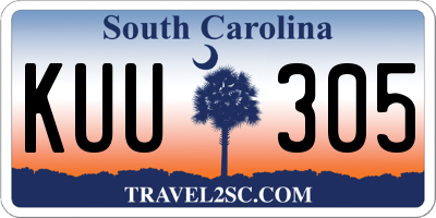 SC license plate KUU305
