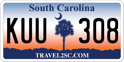 SC license plate KUU308