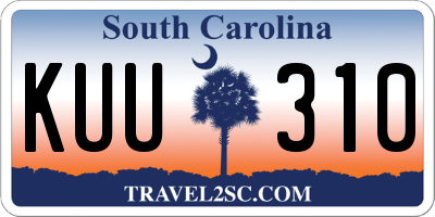 SC license plate KUU310