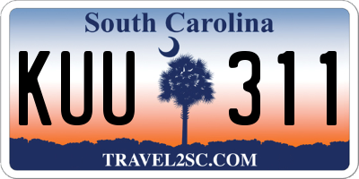 SC license plate KUU311