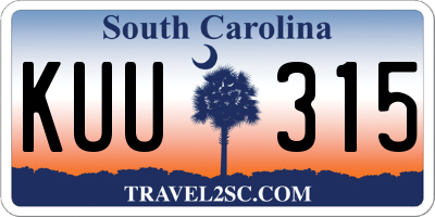 SC license plate KUU315