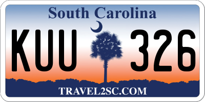 SC license plate KUU326