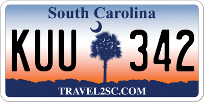 SC license plate KUU342