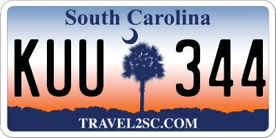 SC license plate KUU344