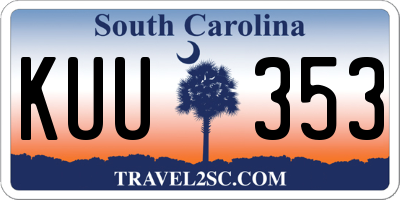 SC license plate KUU353
