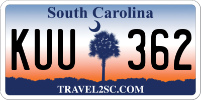 SC license plate KUU362