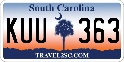 SC license plate KUU363