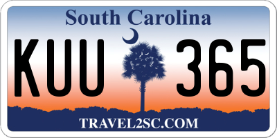 SC license plate KUU365