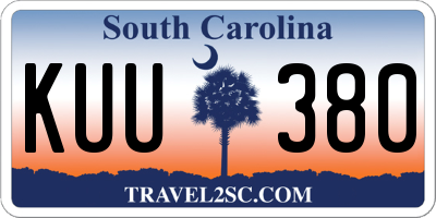SC license plate KUU380