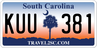 SC license plate KUU381