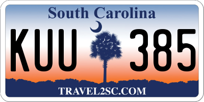 SC license plate KUU385