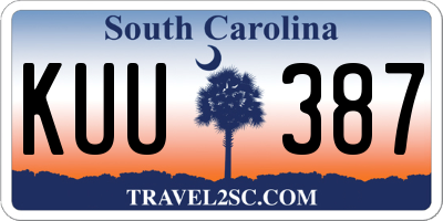SC license plate KUU387