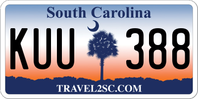 SC license plate KUU388