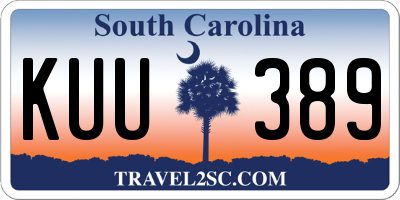 SC license plate KUU389