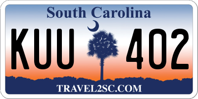 SC license plate KUU402