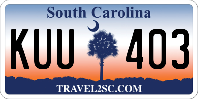 SC license plate KUU403
