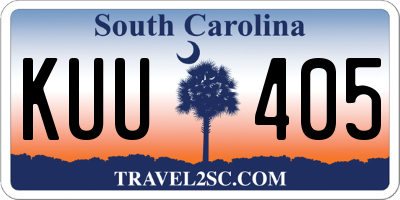 SC license plate KUU405