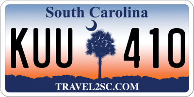 SC license plate KUU410