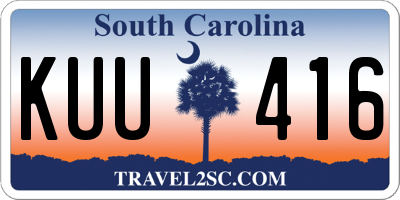 SC license plate KUU416