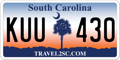 SC license plate KUU430