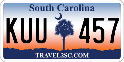 SC license plate KUU457