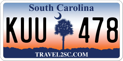 SC license plate KUU478