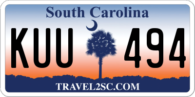 SC license plate KUU494