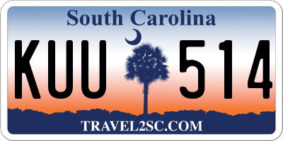 SC license plate KUU514