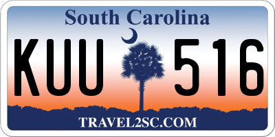 SC license plate KUU516