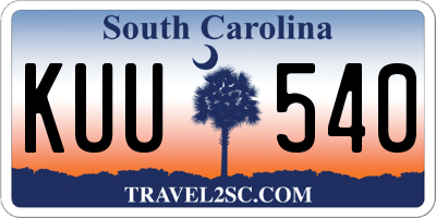 SC license plate KUU540