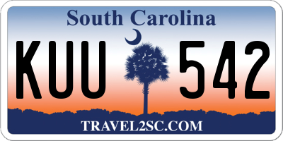 SC license plate KUU542