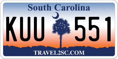 SC license plate KUU551