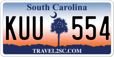 SC license plate KUU554