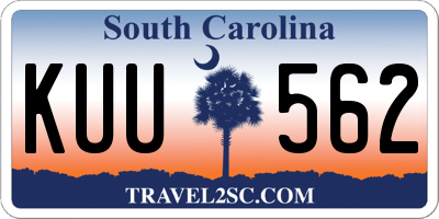 SC license plate KUU562