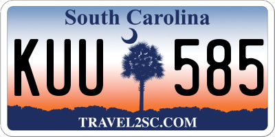 SC license plate KUU585