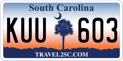 SC license plate KUU603