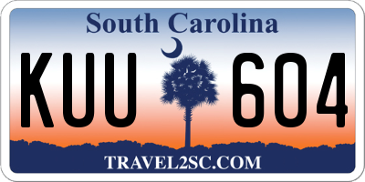 SC license plate KUU604