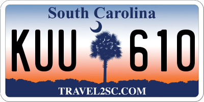 SC license plate KUU610