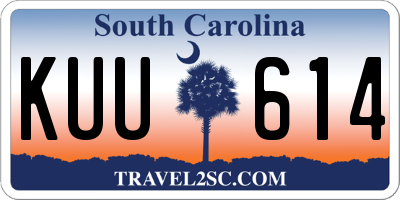 SC license plate KUU614