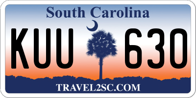 SC license plate KUU630